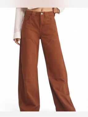 Pilcro Rust Red High-Waist Utility Pants